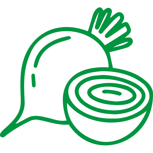 beet outlined in green